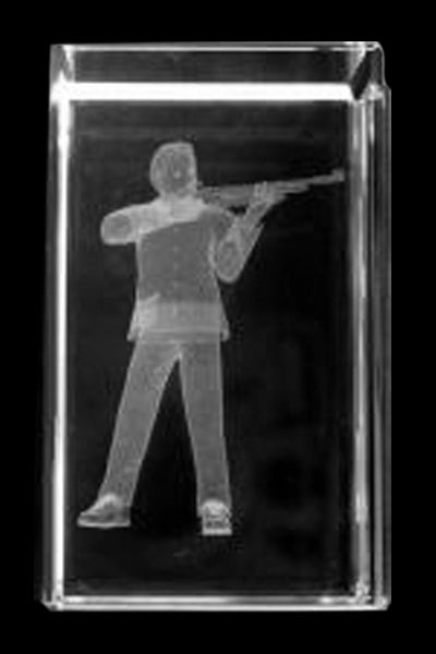 3D Schütze im Glasblock