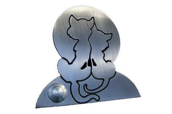 Edelstahl-Klingel Katzenpaar 805006