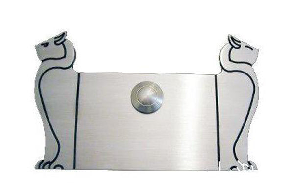 Edelstahl-Klingel 2 wachende Katzen 805049