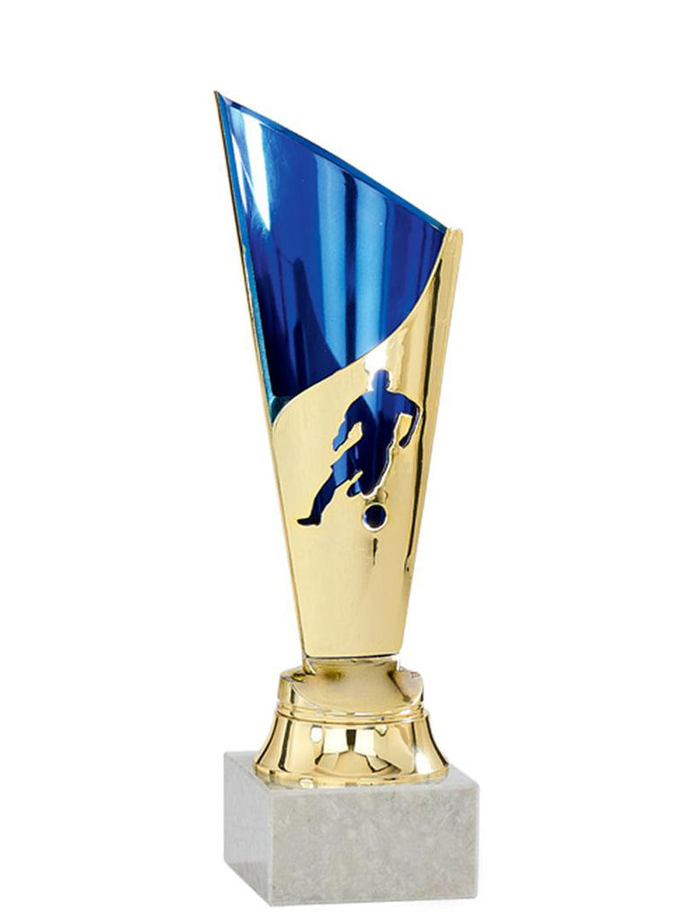 Fußball Pokal 0951 - 28 cm / Gold/Blau