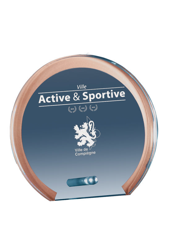 Glas Trophäe 168-0 Lasergravur - 14 cm Bronze / Laser-Gravur