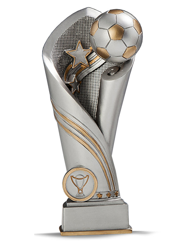 Fußball Pokal  3947x - Silber Gold / 15 cm