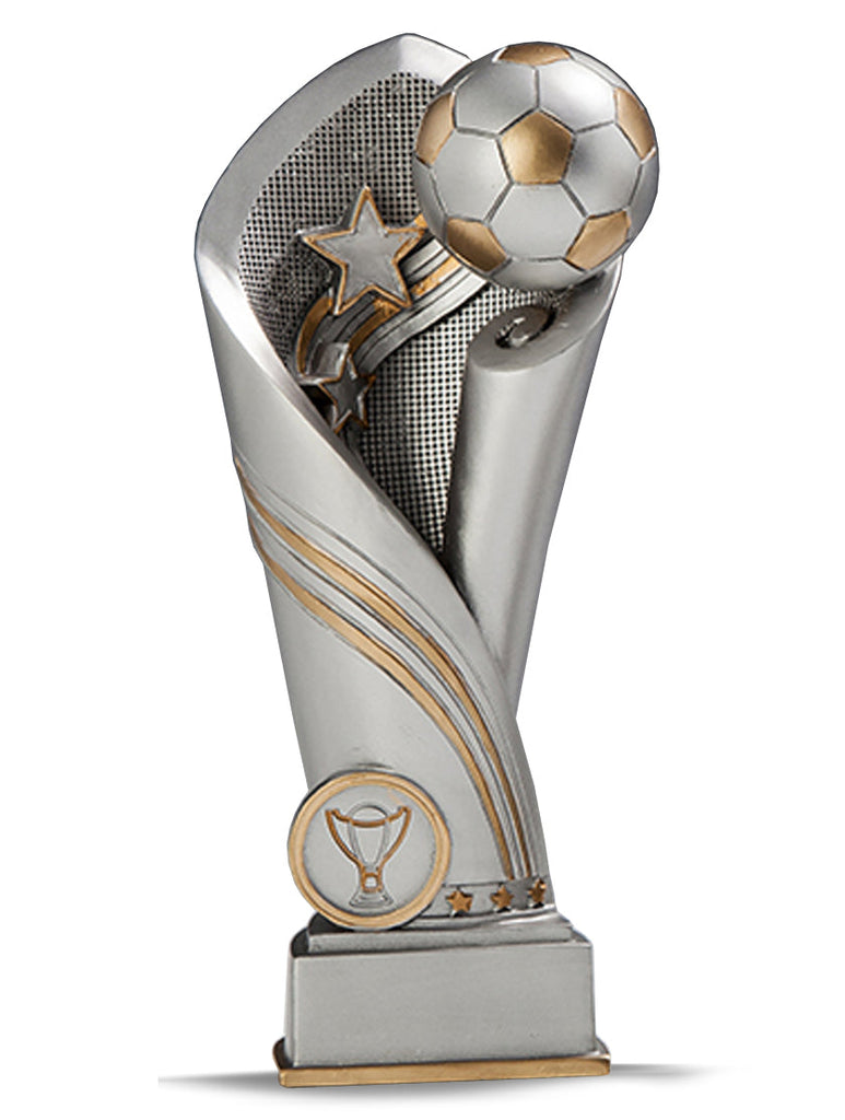 Fußball Pokal  3947x - Silber Gold / 13.5 cm