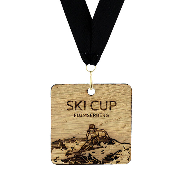 Holz Medaille "eckig" aus Eiche