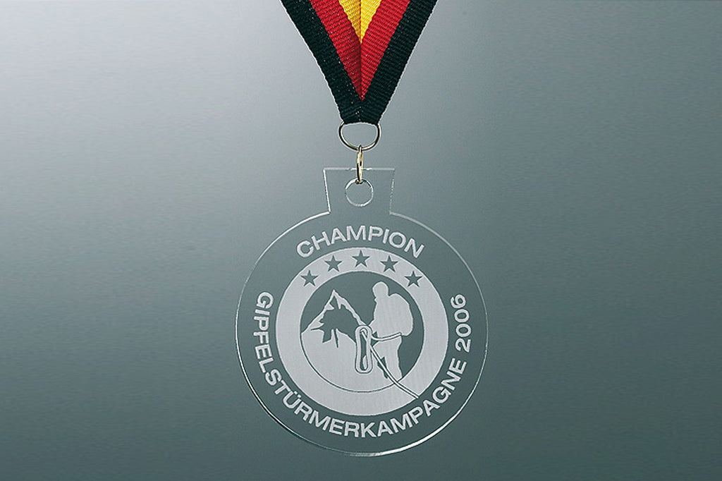 Acrylglas Medaille 5642 Ø 56mm/50mm/42mm - 5642B Ø 50 mm / Transparent / Laser-Gravur