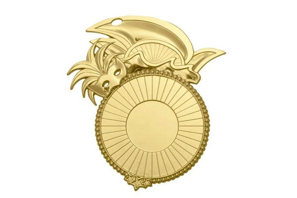 Karnevals Medaille D60 - Gold / 80x85x2mm
