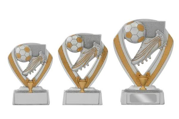 Fußball Pokal 044 - Silber - Gold / 10 cm