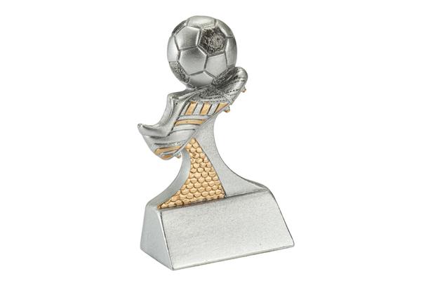 Fußballschuh mit Ball FG230 - Silber Gold / 9.2 cm / SM