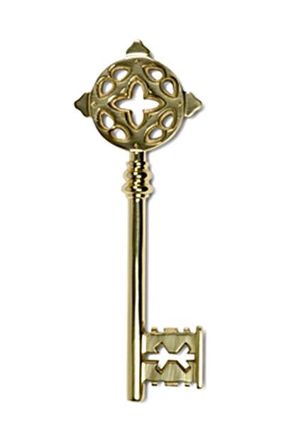 Übergabe Buntbart Schlüssel in Messing - Messing Gold / 25 cm