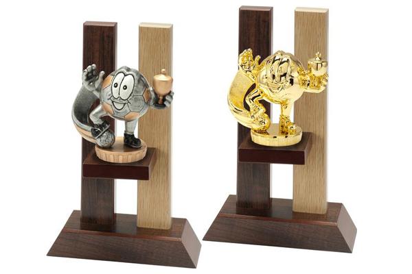 Holz Trophäe für Kinder FX006/P006 - Gold 23 cm / Braun