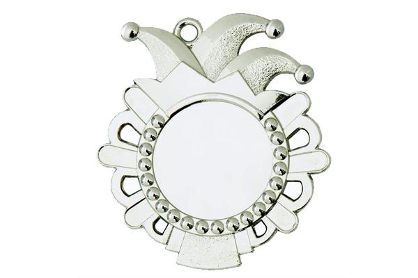 Karnevals Medaille D54-S - Silber / 50x56x2mm