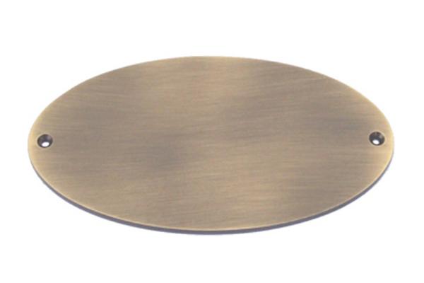 Messing oval brüniert / M2 - brüniert / 50x28 x 2mm