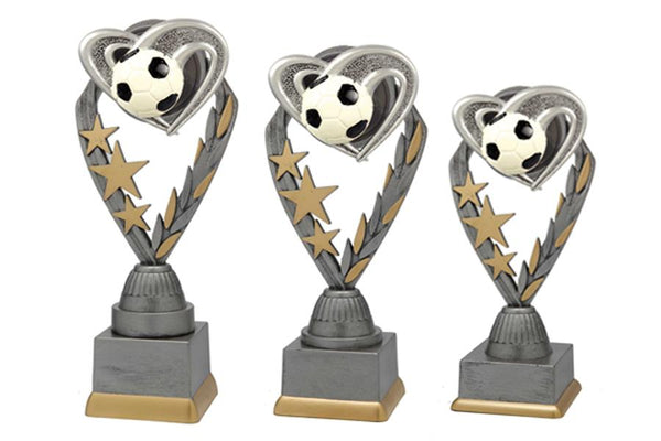 Fußball Pokal PFS_003 - 22.5 cm / Silber Mehrfarbig