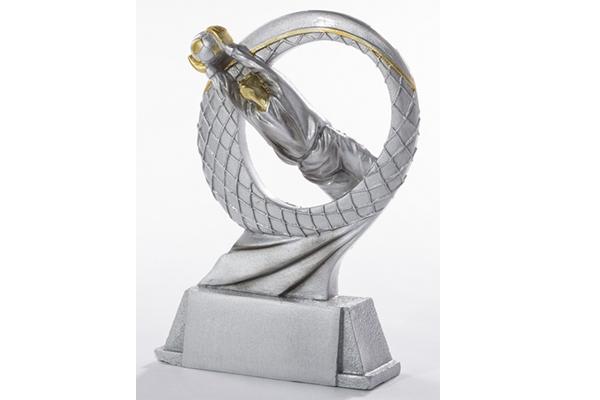 Fußball Pokal Torwart 39300 - Silber Gold / 17 cm