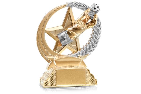 Pokal Fußball 31316 - 13 cm / Gold Silber
