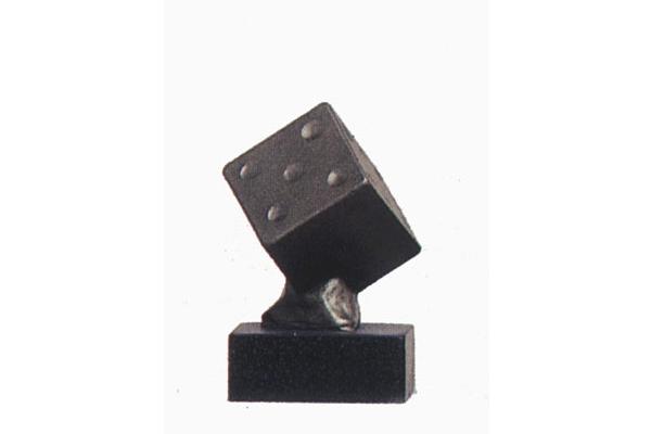 Würfel Trophäe KS418 - 12 cm / Schwarz