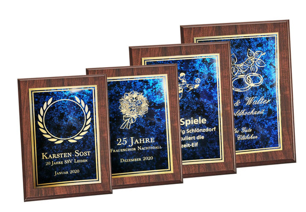 Ehrentafel G55 - Blau / Gold / 200x150 mm