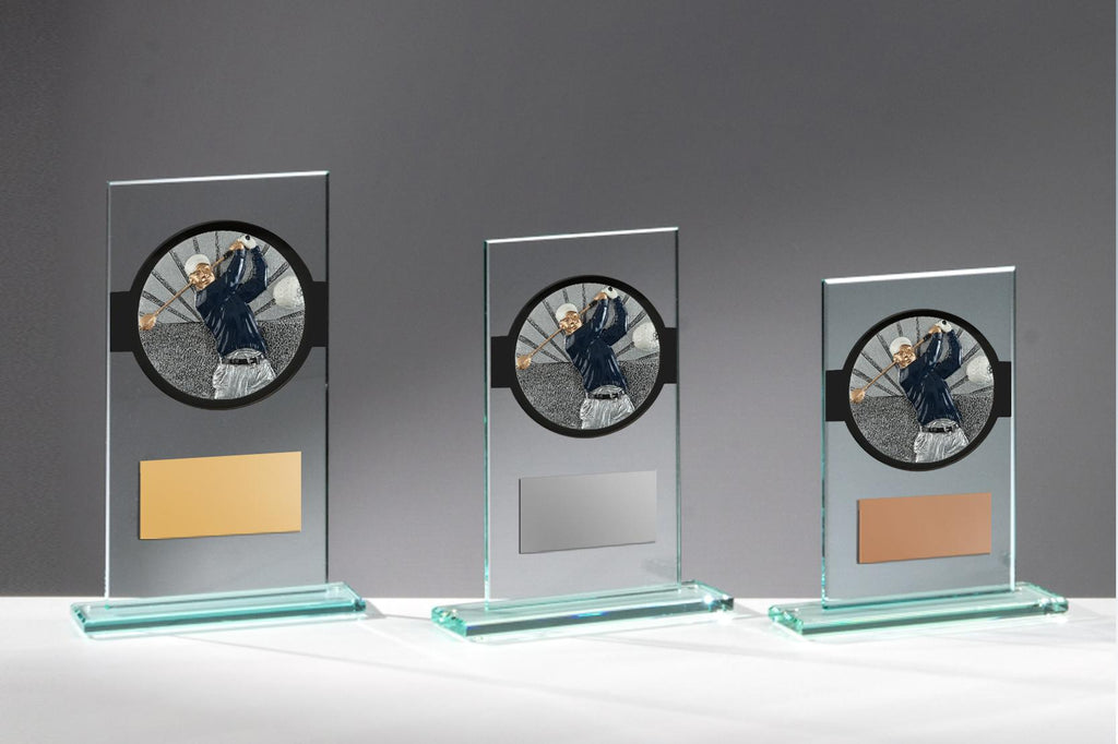 Glas Pokal Golf FG022 - 17 cm / Transparent Schwarz