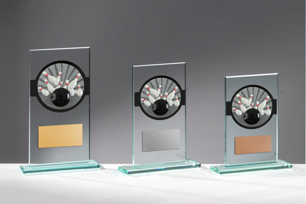 Glas Pokal Bowling FG006 - Transparent Schwarz / 19 cm