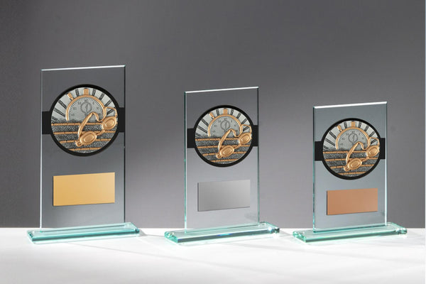 Glas Pokal Schwimmen FG053 - 19 cm / Transparent Schwarz