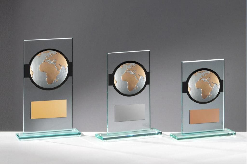 Glas Pokal Welt FG020 - Transparent Schwarz / 17 cm