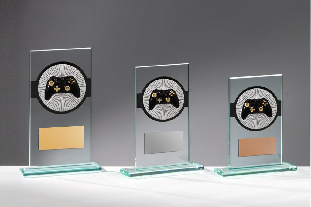 Glas Pokal Game Controller FG106 - 17 cm / Transparent Schwarz