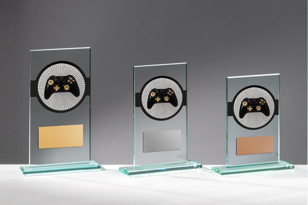 Glas Pokal Game Controller FG106 - 17 cm / Transparent Schwarz