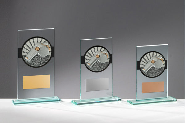 Glas Pokal Schiedsrichter FG075 - 17 cm / Transparent Schwarz