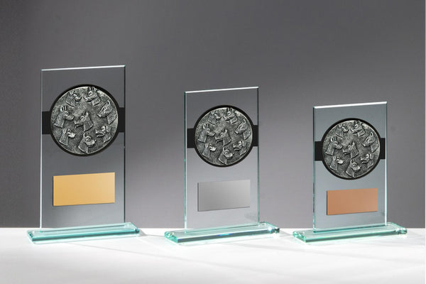 Glas Pokal Hunde FG036 - 15 cm / Transparent Schwarz