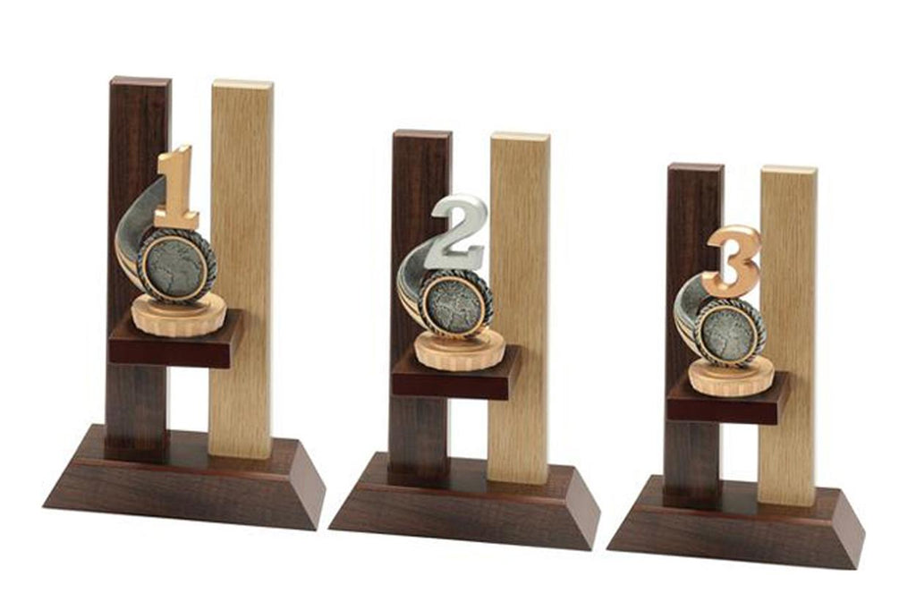 Holz Trophäe Zahl 1,2,3 FX001 - Braun / 3. Platz 19 cm