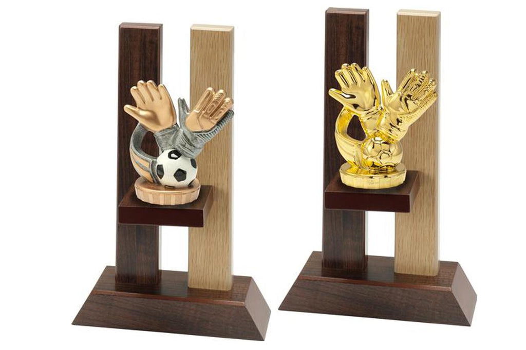 Holz Trophäe Torwart FX013/P013 - Gold 23 cm / Braun