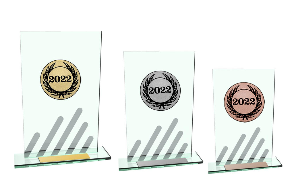 Glas Pokal Jane 8809 Schild & Emblem - Transparent Silber / 15 cm