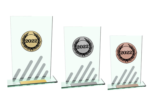 Glas Pokal Jane 8809 Schild & Emblem - Transparent Silber / 15 cm