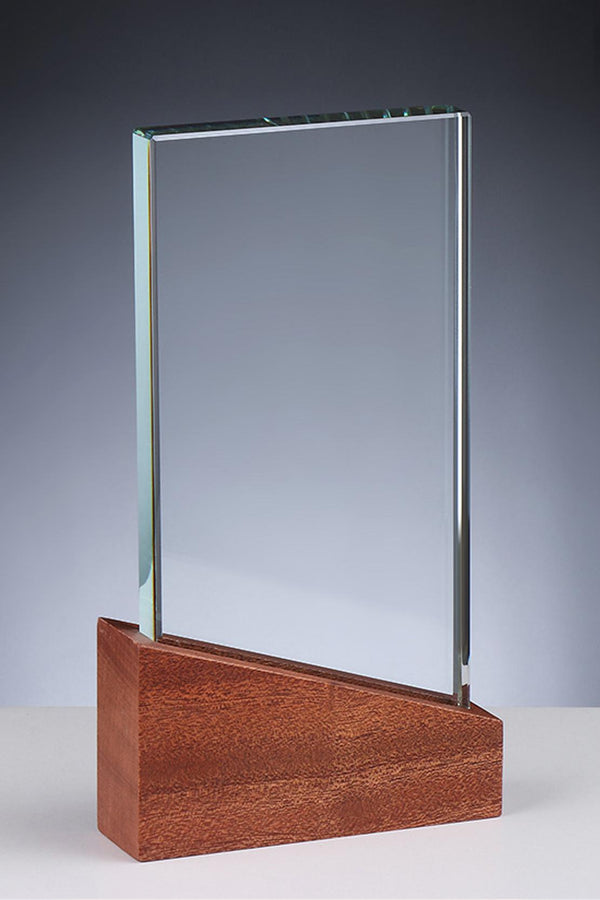 Glas-Holz Award 68184 - Klarglas/Braun / 25.5 cm / Farbdruck