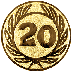 Emblem Zahl 20 (25mm Gold)