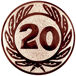 Emblem Zahl 20 (25mm Bronze)