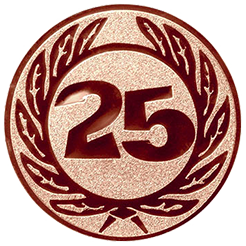 Emblem Zahl 25 (25mm Bronze)