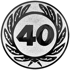 Emblem Zahl 40 (25mm Silber)
