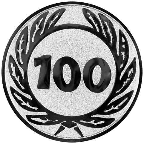 Emblem Zahl 100 (25mm Silber)