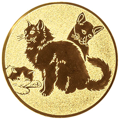 Emblem Katzen (50mm Gold)