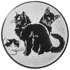 Emblem Katzen (25mm Silber)