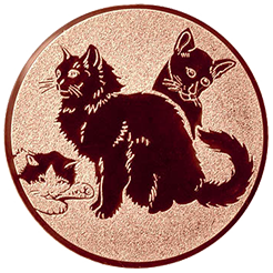 Emblem Katzen (25mm Bronze)