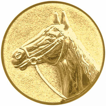 Emblem Pferdekopf 3D (50mm Gold)