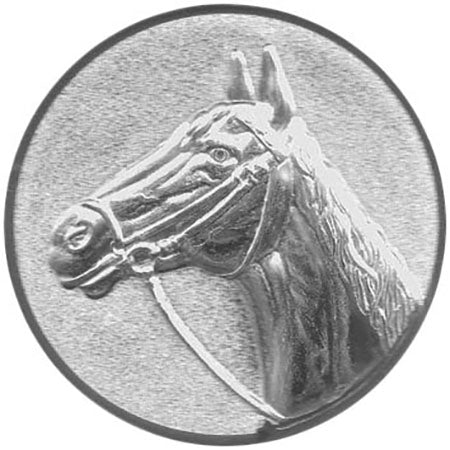 Emblem Pferdekopf 3D (50mm Silber)