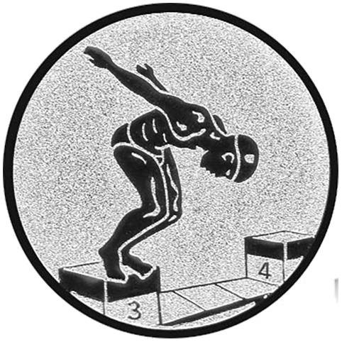 Emblem Schwimmen Herren (50mm Silber)