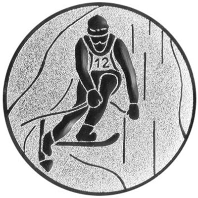 Emblem Ski Slalom (25mm Silber)