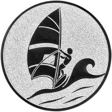 Emblem Surfen (25mm Silber)