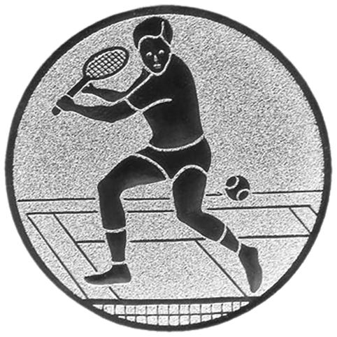 Emblem Tennis Herren (50mm Silber)