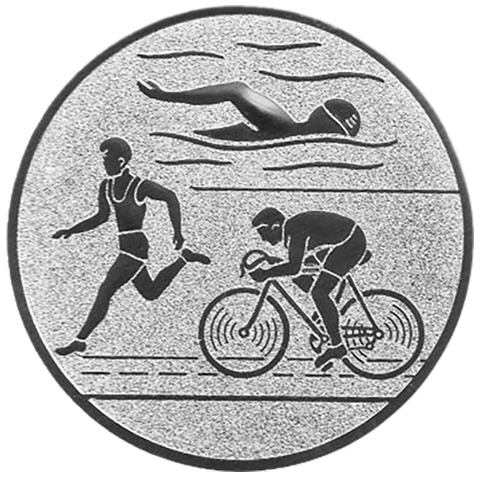 Emblem Triathlon (50mm Silber)