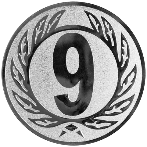 Emblem Zahl 9 (25mm Silber)